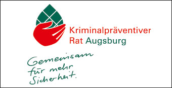 Logo: „Kriminalpräventiver Rat Augsburg“.