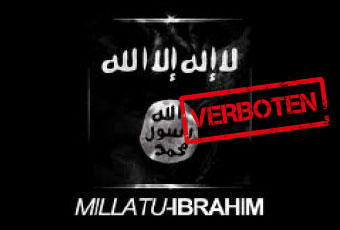 Symbol: Arabische Schriftzeichen, darauf das Wort „Verboten!“.