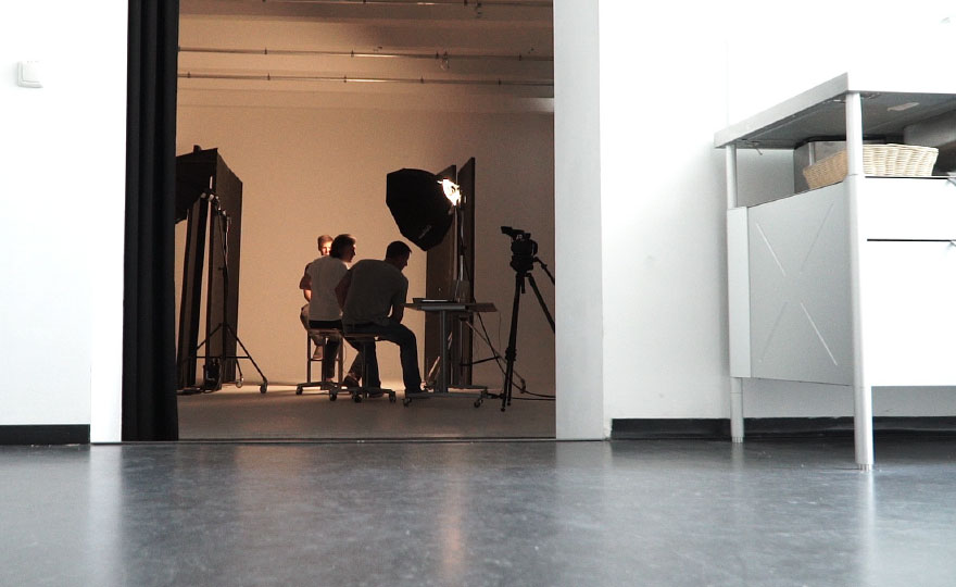 Blick in ein Fotostudio.